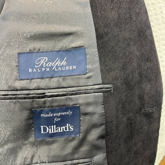 Ralph Lauren Mens Corduroy Blazer Jacket Dillards 3 Button SportsCoat 46L Classi - Picture 11 of 13